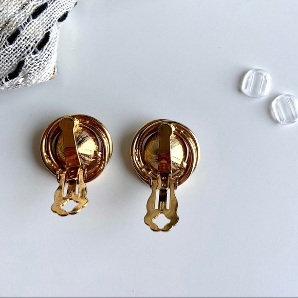 🛍️🛍️ Vintage black crystal clip earrings - Picture 5 of 6